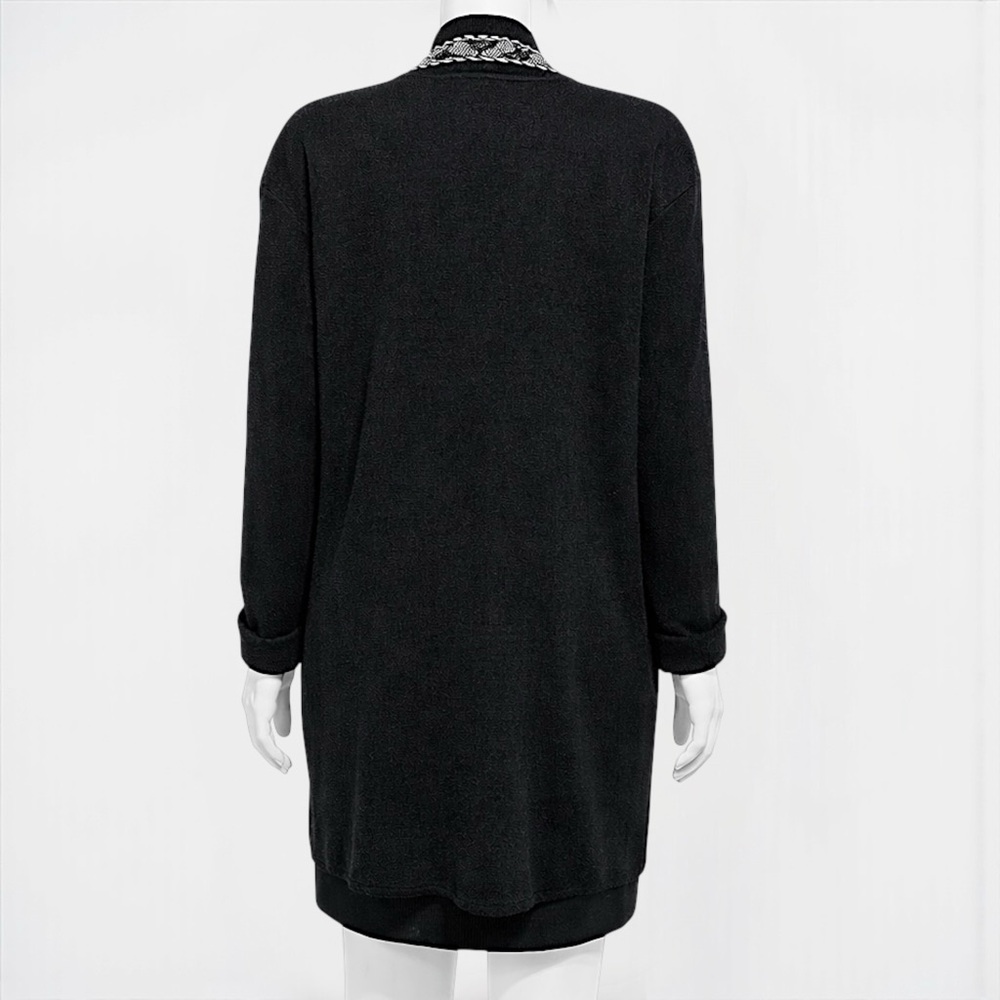 High Secret’s Black & White Crystal-Embellished Knit Sweater Jacket – Size XL - Picture 7 of 8